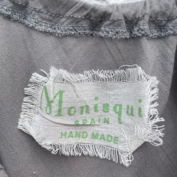 Monisqui Womens Handmade Boho Style Green Tassel Top Gray Sz Large - Picture 4 of 7